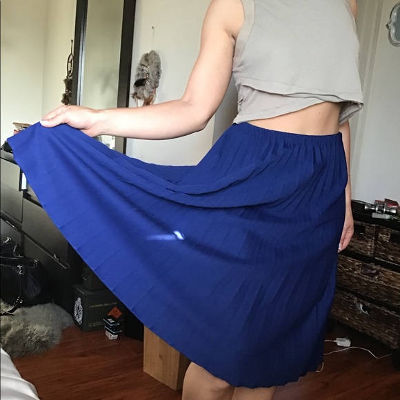 Gorgeous Vintage Pleated Midi Skirt - Picture 4 of 6